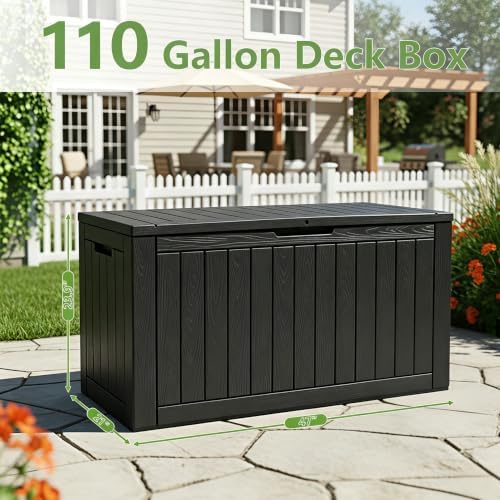 Outdoor Storage Box Waterproof, 110 Gallon Deck Box - Image 2