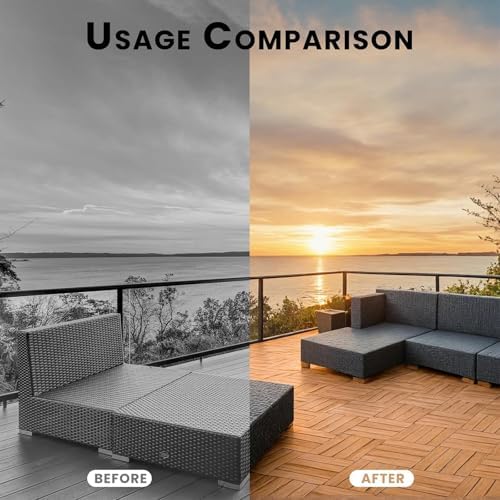 54Pcs Interlocking Deck Tiles, 12x12in Acacia Wood Flooring - Image 5