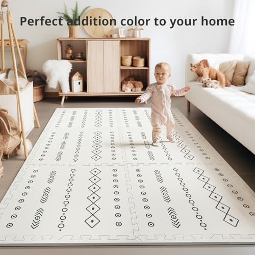 Baby Foam Play Mat for Floor, PIGLOG 72x48 Baby Crawling Mat, Puzzle Mats for - Image 3