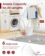 Sakugi Clothes Drying Rack, 55.5" Adjustable Wings, Foldable Design - Image 2
