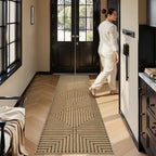 Lahome Geometric 2x8 Runner Rug, Neutral Non Slip Kitchen Entryway Runner - Image 3