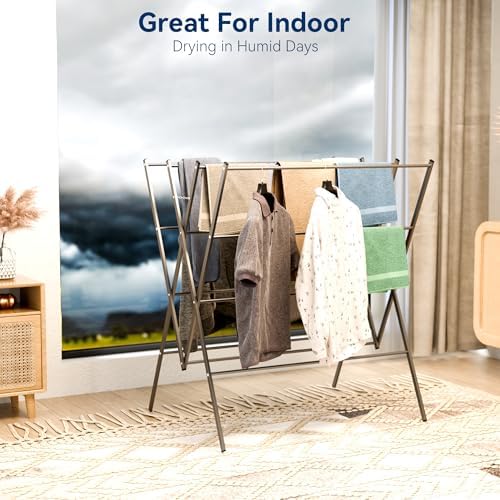 Whitmor Drying Rack Clothing, Large 12 Drying Poles Clothes Drying Rack - Image 7