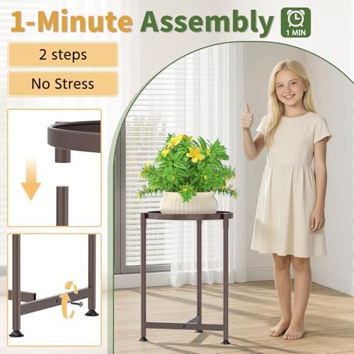 LASZOLA Metal Small Plant Stand Indoor Tall - Image 5