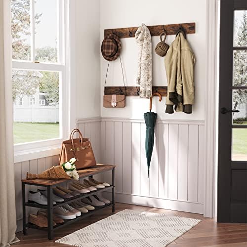 HOOBRO Hall Tree Entryway Storage Bench, Coat Rack Shoe Bench, Shoe Rack - Image 3