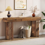 Tribesigns 63-Inch Long Console Table, Wooden Rectangular Sofa Table Behind The by Tribesigns