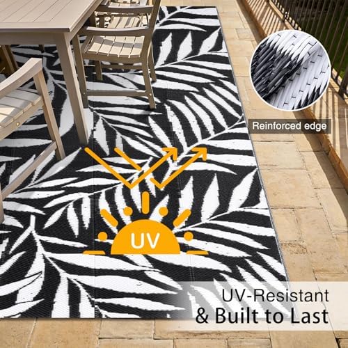 OLANLY Outdoor Rug 5x8 ft Waterproof Reversible Leaf Mat - Image 4