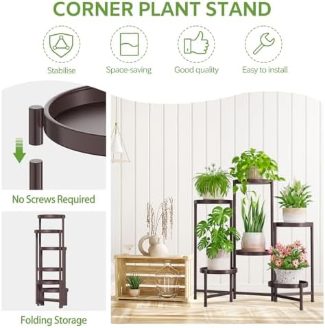 iDavosic.ly 6 Tier Large Plant Stand Indoor Outdoor, 10 Inch Tray - Image 5