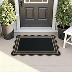 Easy Jute Black Entryway Rug, 2x3 Front Door Mat Washable Non Slip Small - Image 3