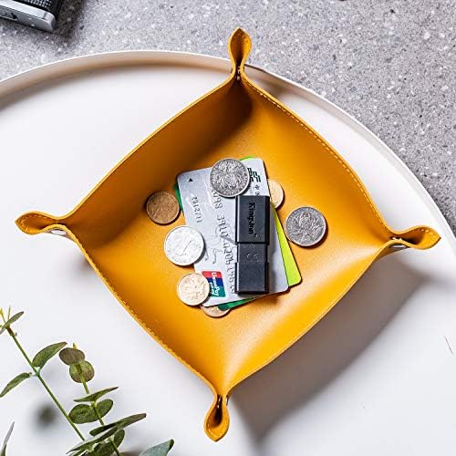 Leather Jewelry Valet Tray for Women and Man, Portable Entryway Table Tray - Image 6
