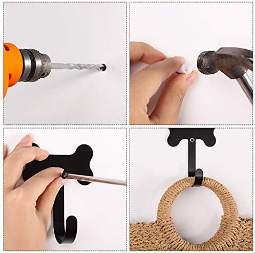 Hotop 8 Pcs Dog Bone Leash Hooks Wall Mounted Stainless Steel - Image 4
