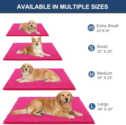 OLANLY Dog Door Mat for Muddy Paws 36x24, Extra Absorbent Chenille Mud Mat - Image 2