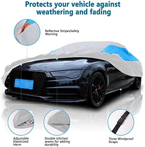 MORNYRAY Waterproof Car Cover All Weather Snowproof UV Protection Windproof - Image 2