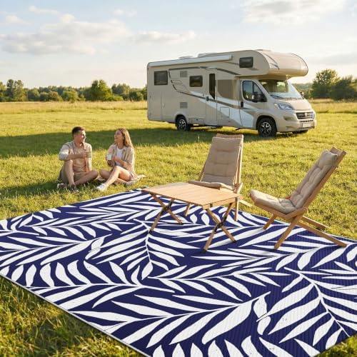 Smiry Outdoor Rug 5x8 ft Waterproof Reversible Leaf Mat - Image 2