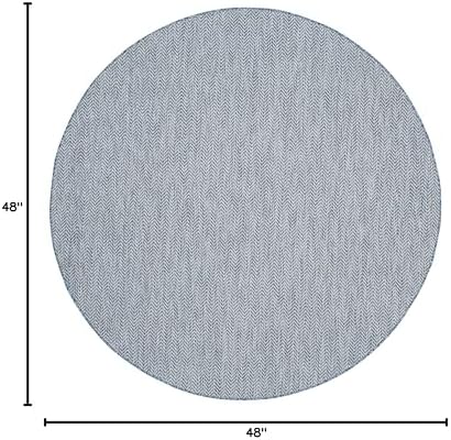 SAFAVIEH Courtyard Outdoor Round Rug 4', Modern Navy & Grey CY8022-36821 - Image 2