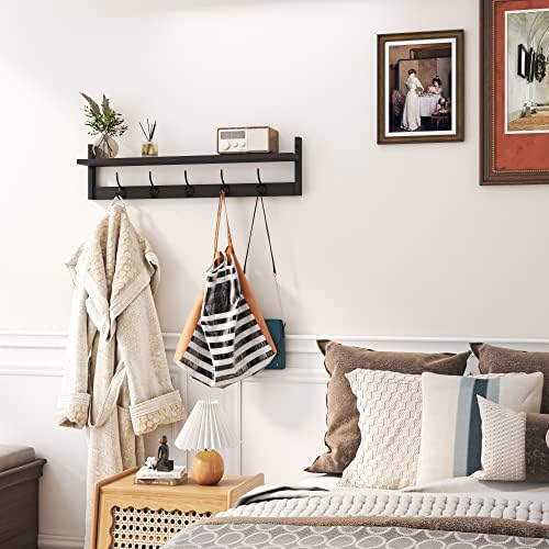 AMBIRD Wall Hooks with Shelf Entryway Hanging Wood Coat Hooks with Shelf - Image 3