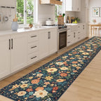 DUKINO 3x20 Runner Rug for Hallway, Floral Washable Runner Rug - Image 3