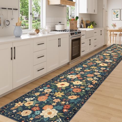 DUKINO 3x20 Runner Rug for Hallway, Floral Washable Runner Rug - Image 3