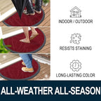Colorxy Half Circle Waterproof Door Mat, Sturdy Rubber Doormat - Image 4