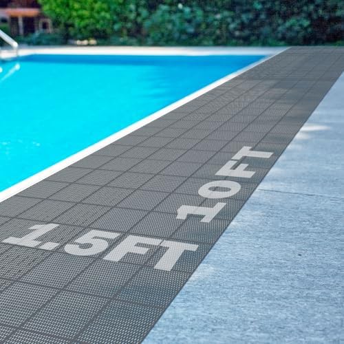 Tondiamo Pool Mats Non Slip Drainage Floor Pool Deck Mats, 1.5X 10 Ft by Tondiamo