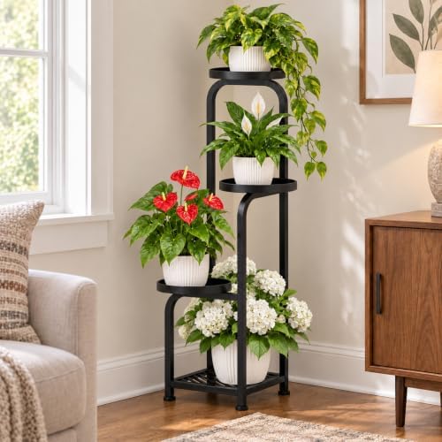 TOSKING 4-Tier Square Corner Plant Stand Indoor Outdoor - Image 2