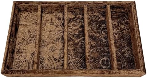 AgentMoon Sunglasses Organizer & Jewelry Display Tray, Embossed Coffee - Image 6