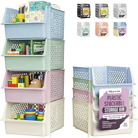 Skywin Stackable Storage Bins Open Front by Skywin