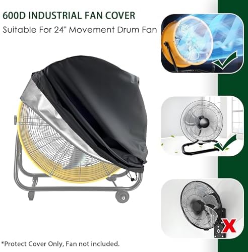 Industrial Fan Cover, 600D Oxford Heavy Duty Outdoor Fan Cover, Waterproof & - Image 4