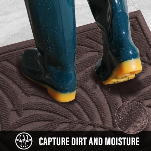 HIYARD Front Door Mat, Absorbent Resist Dirt Welcome Door Mat Indoor Outdoor - Image 2