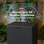 Keter City 30 Gal Outdoor Storage Box and Patio Side Table - Image 5