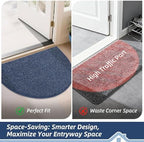 BEQHAUSE Dirt Trapper Door Mat 26" x 40" Half Circle Non Slip Rugs - Image 6