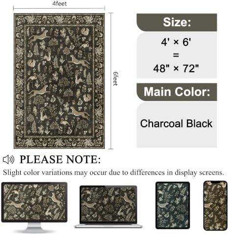 DUKINO 4x6 Area Rug, Washable Rug - Image 2