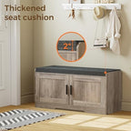 Homleke Shoe Storage Bench, 2 Doors & Thickened Padded Seat Cushion - Image 4