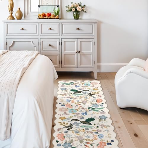 2x6 Washable Hallway Runner Rug: Floral Kitchen Rugs - Image 4