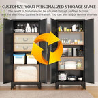 GAIOUS 75.2" Tall Storage Cabinet, Metal Pantry Storage Cabinets - Image 4