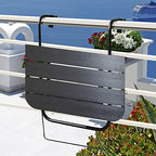 Balcony Railing Table Outdoor Hanging Folding Balcony Bar Table - Image 3