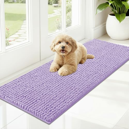OLANLY Dog Door Mat for Muddy Paws 47x17, Extra Absorbent Chenille Mud Mat by OLANLY