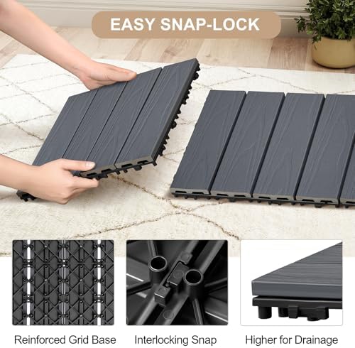 Skypatio Interlocking Deck Tiles 9 PCS, Poolside & Garden - Image 4