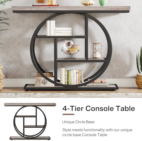 Tribesigns 41.3" Console Table, Industrial 4-Tier Sofa Table Entryway Table - Image 6