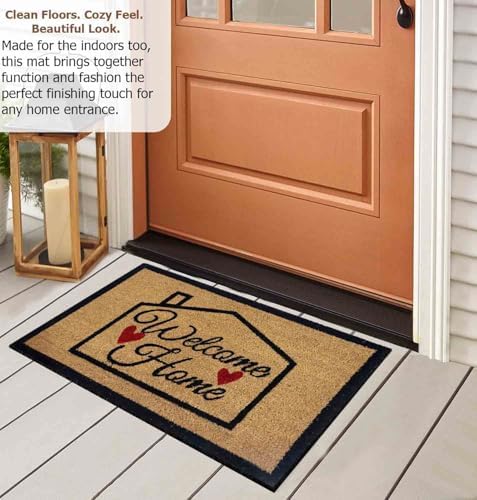 Gardenised Heavy Duty Coco Coir Doormat Non Slip PVC Baking Embossed Welcome - Image 5