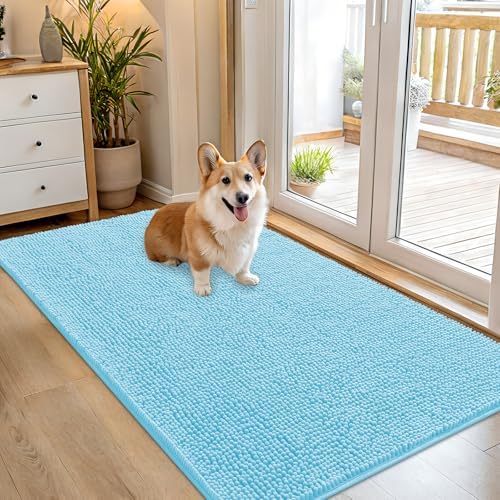 OLANLY Dog Door Mat for Muddy Paws 54x32, Super Absorbent Chenille Mud Mat by OLANLY