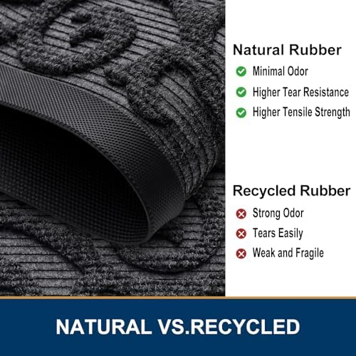 Smiry Front Door Mat Outside Entrance, Low Profile Rubber Doormat - Image 5