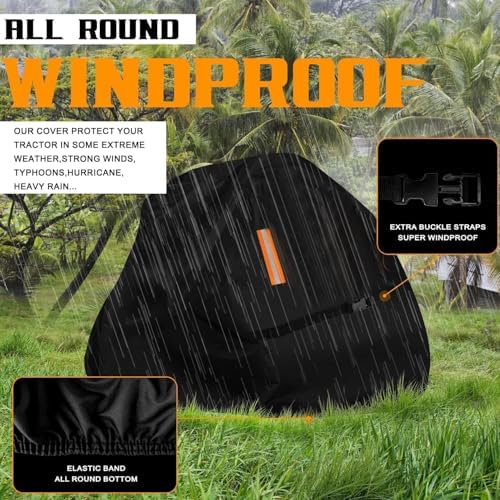Zero Turn Mower Cover 60 Inch Deck, Oxford Cloth, 2 Buckle Straps - Image 5
