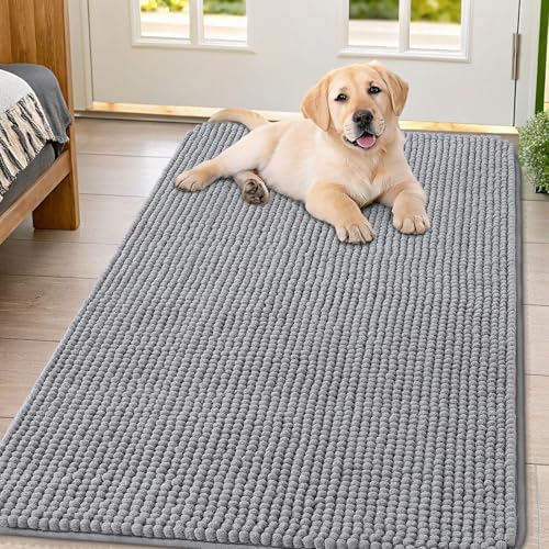Smiry Dog Door Mat for Muddy Paws 48x32, Absorbent Low-Profile Doormats by Smiry
