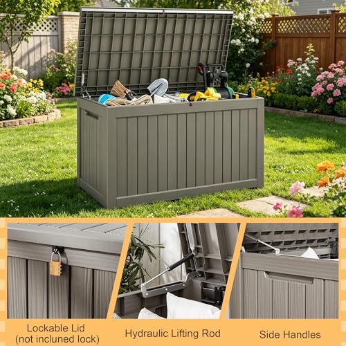 Outdoor Storage Box, Resin Deck Boxes Indoor and outdoor, Waterproof Storage - Image 7