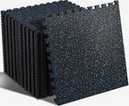 SUPERJARE 0.56'' Thick 48 Sq Ft Rubber Top Gym Flooring by SUPERJARE