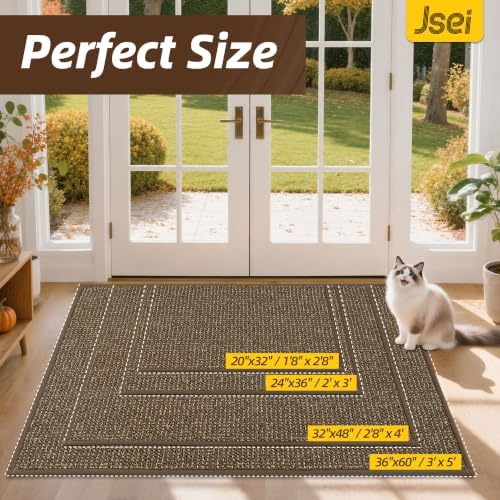 JSEI Dirt Trapper Door Mat 24" x 36", Non-Slip Washable Doormats - Image 3