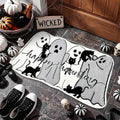 Halloween Bath Mat Spooky Ghost Rugs Washable Gothic Bathroom Floor Carpet by Lamkidle