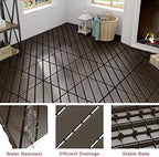 VANCASTLE Interlocking Deck Tiles 9 Pack Dark Coffee 12"x12" Patio Pavers - Image 3