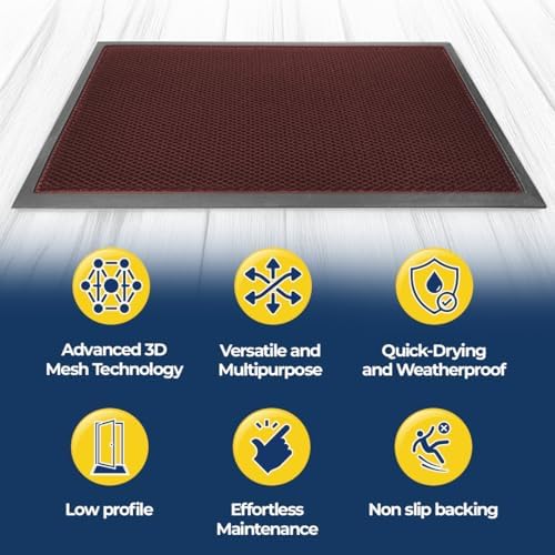 Muddy Mat® Meshy Mat™ Door Mat Heavy-Duty Quick-Dry Floor Mat, Sand & Dirt - Image 3