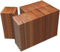 PrimeZone 162 PCS Solid Acacia Wood Interlocking Deck Tiles, Natural Wood by PrimeZone